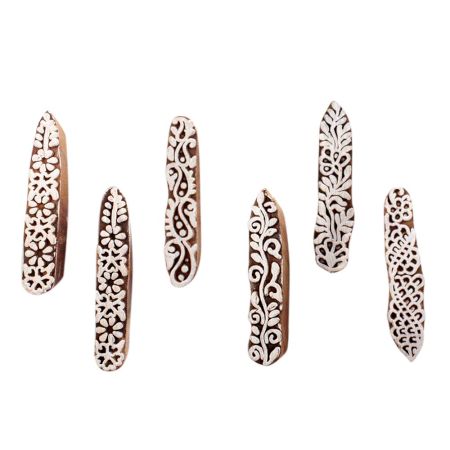 Set of 6 Piece New Mix Wooden Printing Blocks